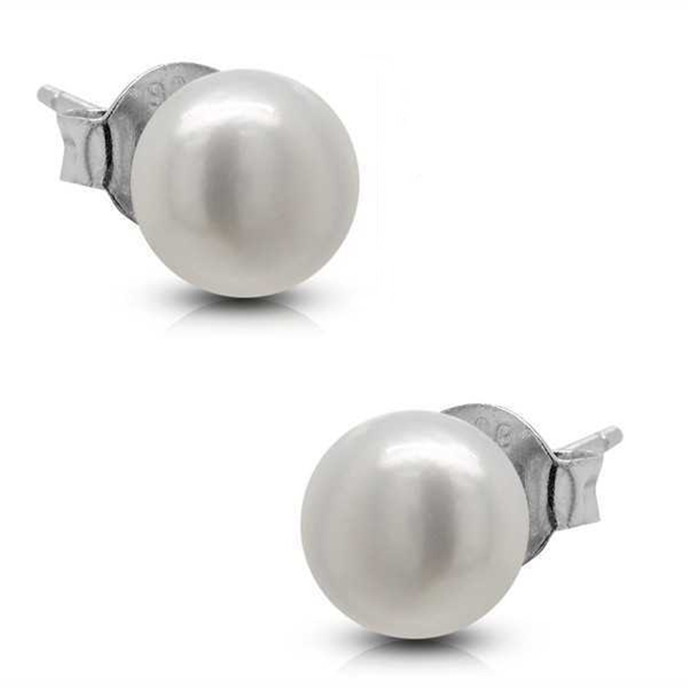 Pendientes Perlas cultivadas 6mm y Plata de ley 1